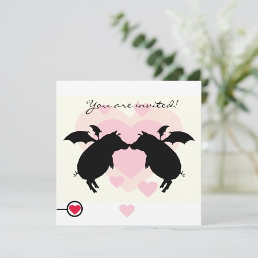 Schweine Einladung (Stehend Vorderseite)