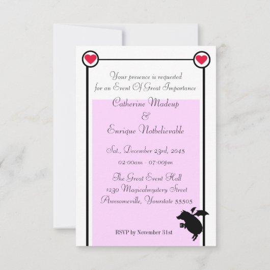 Schweine Einladung (Rückseite)