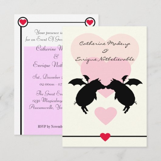 Schweine Einladung (Vorne/Hinten)