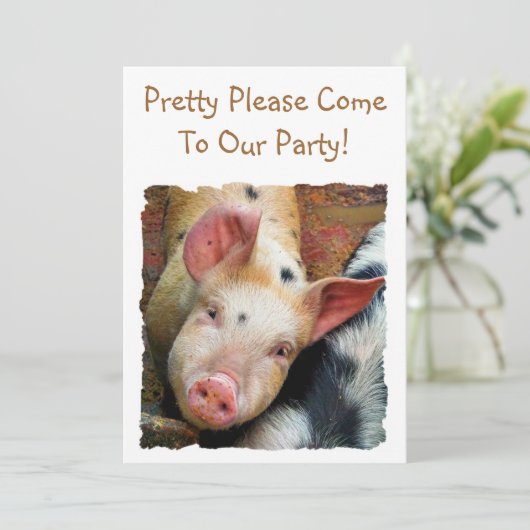 SCHWEINE EINLADUNG (Stehend Vorderseite)