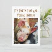 SCHWEINE EINLADUNG (Stehend Vorderseite)