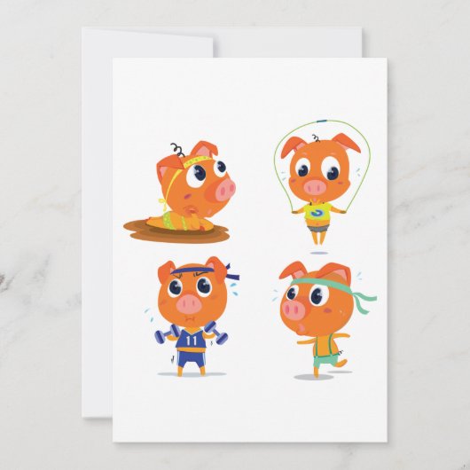 Schweine Einladung (Vorderseite)