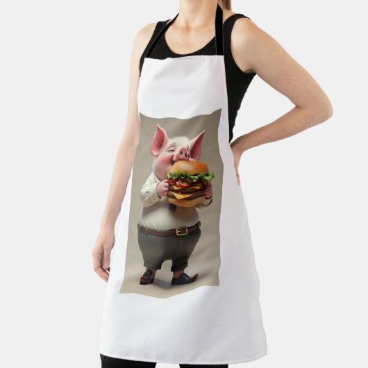 Schweine essen eine Burger-Schürze Schürze (InSitu)