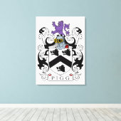 Schweine-Familienwappen Leinwanddruck (Insitu (Holzboden))