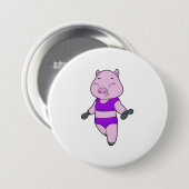 Schweine-Fitness-Hantel Button (Vorne & Hinten)