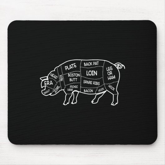 Schweine Fleischhälfte Schneidet Diagramm Koch Koc Mousepad (Vorne)
