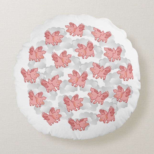 Schweine fliegen kundenspezifisches Kissen (Vorderseite)