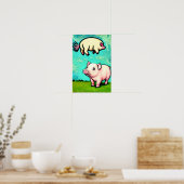 Schweine fliegen poster (Küche)