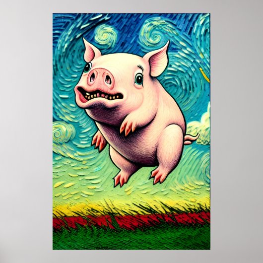 Schweine fliegen poster (Vorne)