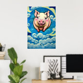 Schweine fliegen poster (Heimbüro)