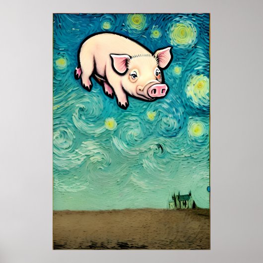 Schweine fliegen poster (Vorne)