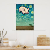 Schweine fliegen poster (Küche)