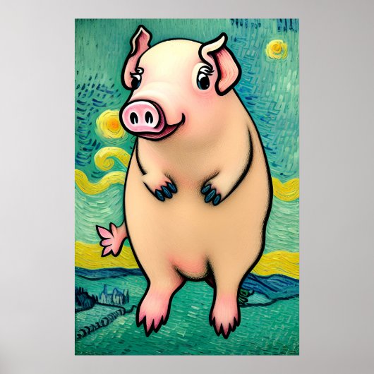 Schweine fliegen poster (Vorne)