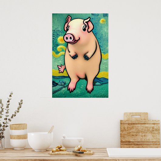 Schweine fliegen poster (Küche)