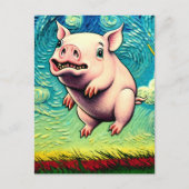 Schweine fliegen postkarte (Vorderseite)