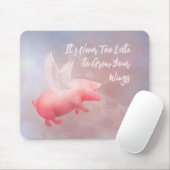 Schweine fliegen und ihre Flügel wachsen lassen Mousepad (Mit Mouse)