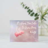 Schweine fliegen und ihre Flügel wachsen lassen Postkarte (Stehend Vorderseite)