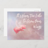 Schweine fliegen und ihre Flügel wachsen lassen Postkarte (Vorne/Hinten)