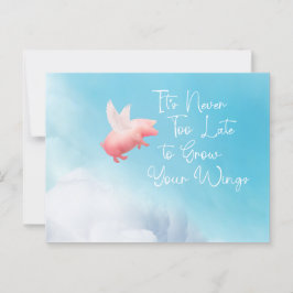 Schweine fliegen und ihre Flügel wachsen lassen Postkarte
