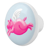 Schweine fliegen Version zwei Keramikknauf (Rechts)