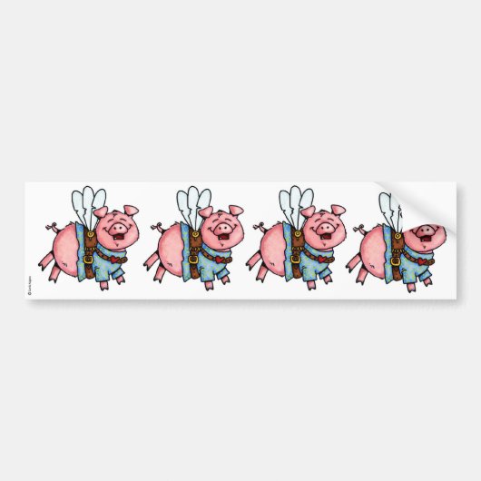 Schweine flogen Einklebebuchaufkleber Autoaufkleber (Vorne)