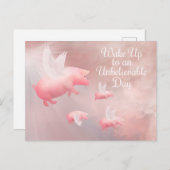 Schweine Fly-an-Unglaubliche Tagespostkarte Postkarte (Vorne/Hinten)