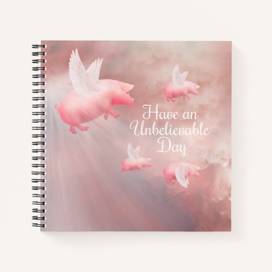 Schweine Fly-an-Unglaubliches Day-Notebook Notizblock (Vorderseite)