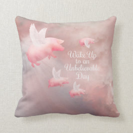 Schweine Fly-an-Unglaubliches Day Throw Kissen