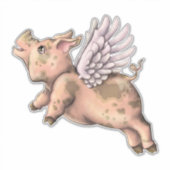 Schweine Fly Aufkleber (Vorderseite)