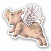 Schweine Fly Aufkleber (Vorderseite)