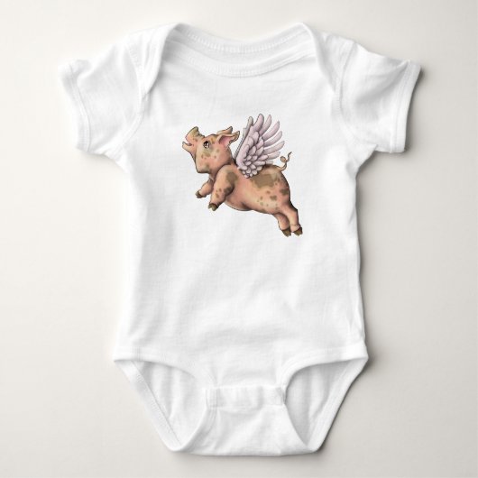 Schweine Fly Baby Strampler (Vorderseite)