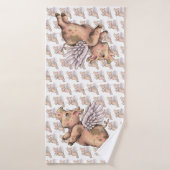 Schweine Fly Badehandtuch (Badehandtuch)