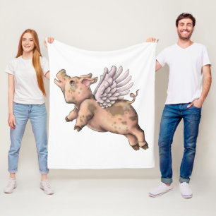 Schweine Fly Fleecedecke