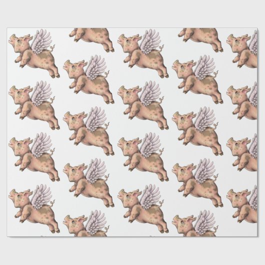 Schweine Fly Geschenkpapier (Flach)