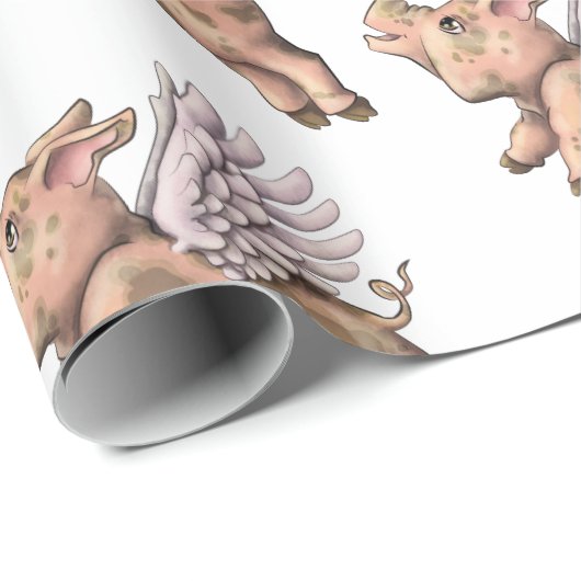 Schweine Fly Geschenkpapier (Rolleneckpunkt)