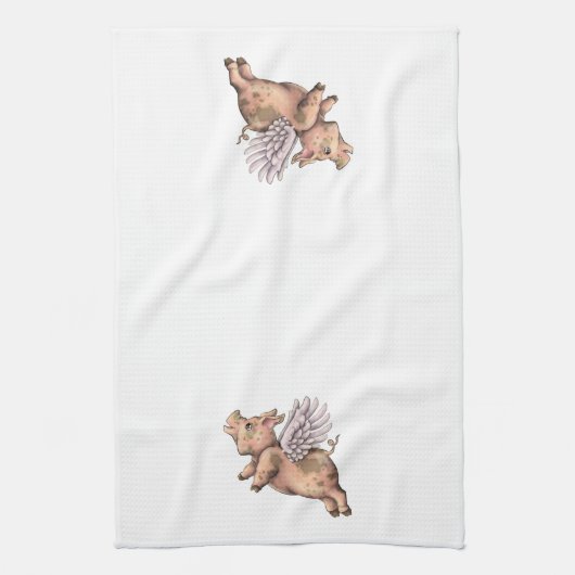 Schweine Fly Geschirrtuch (Vertikal)