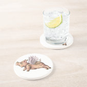 Schweine Fly Getränkeuntersetzer (Seite)