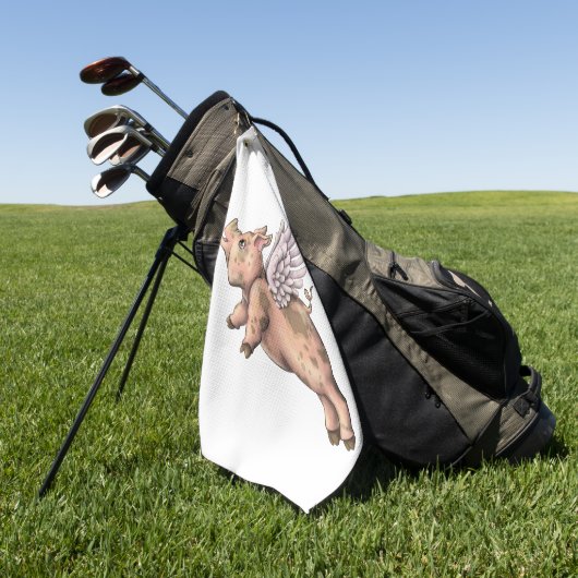 Schweine Fly Golfhandtuch (Gras)