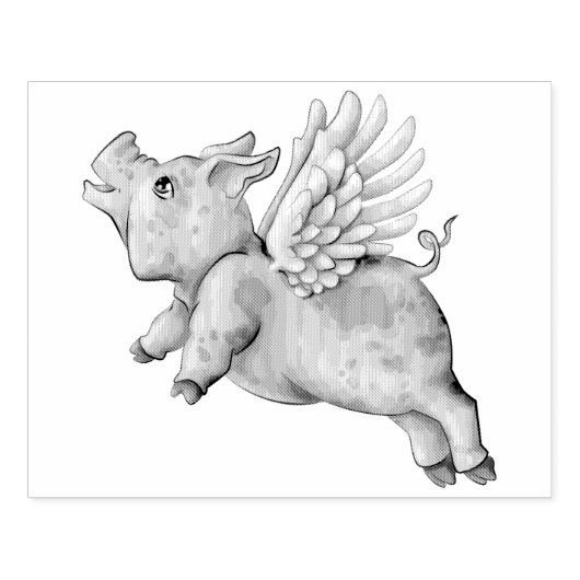 Schweine Fly Gummistempel (Prägung)