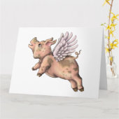 Schweine Fly Karte (Gelbe Blume)