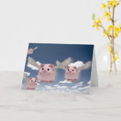 Schweine Fly Karte (Gelbe Blume)