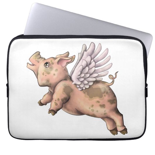 Schweine Fly Laptopschutzhülle (Vorderseite)