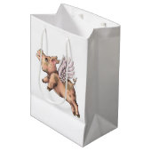 Schweine Fly Mittlere Geschenktüte (Vorderseite Schrägansicht)