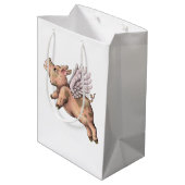 Schweine Fly Mittlere Geschenktüte (Rückseite Schrägansicht)