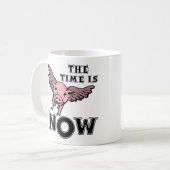 Schweine Fly Now Funny Mug Kaffeetasse (Vorderseite Links)