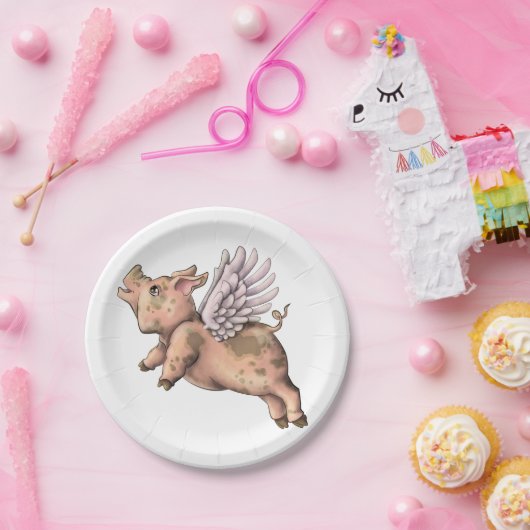 Schweine Fly Pappteller (Party)