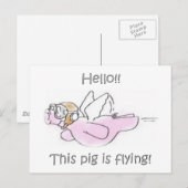 Schweine Fly Postcard Postkarte (Vorne/Hinten)