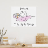 Schweine-Fly-Poster Poster (Küche)