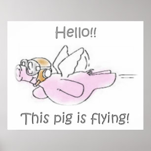 Schweine-Fly-Poster Poster