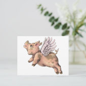 Schweine Fly Postkarte (Stehend Vorderseite)